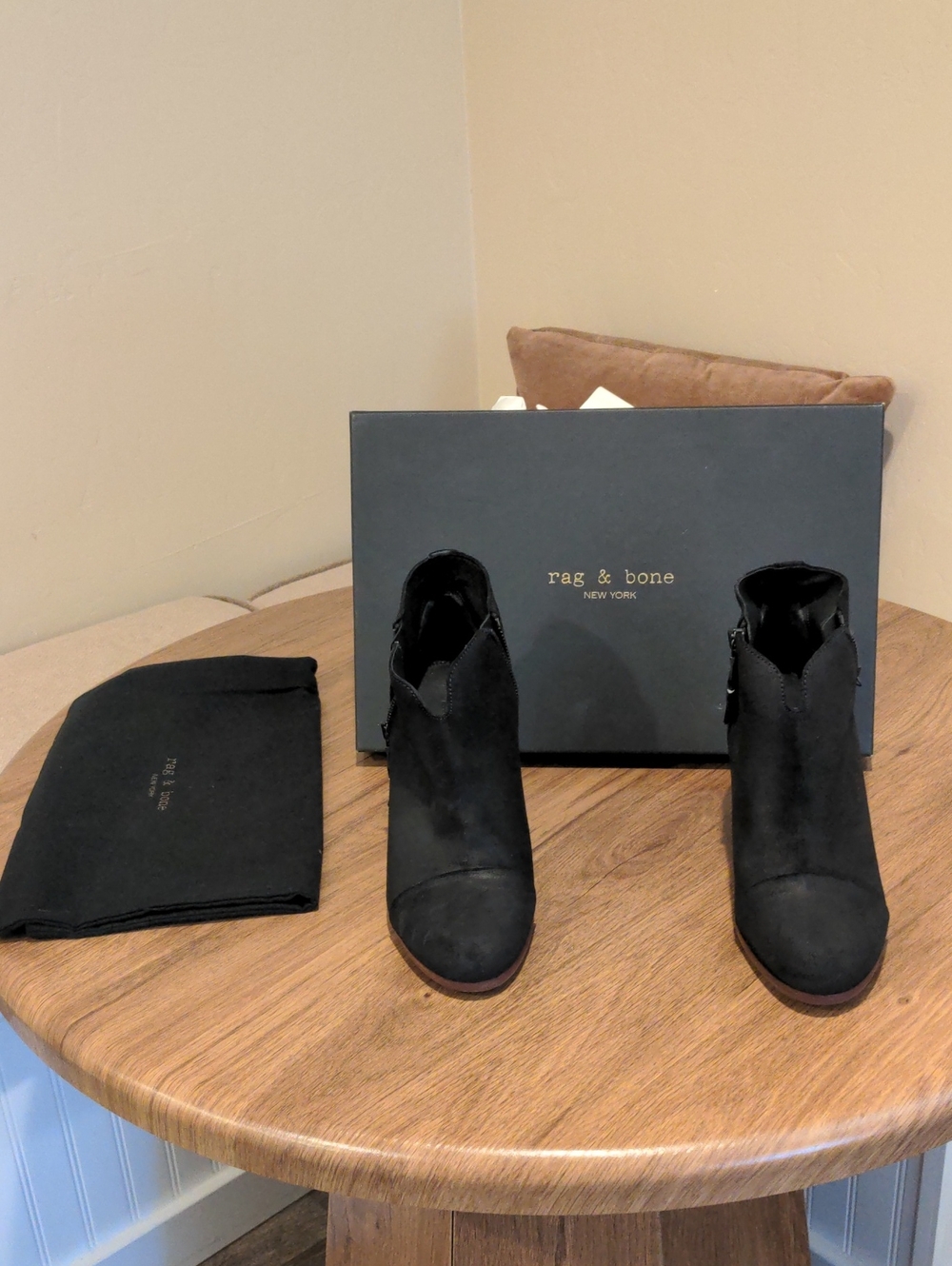 rag & bone Black Suede Ankle Booties